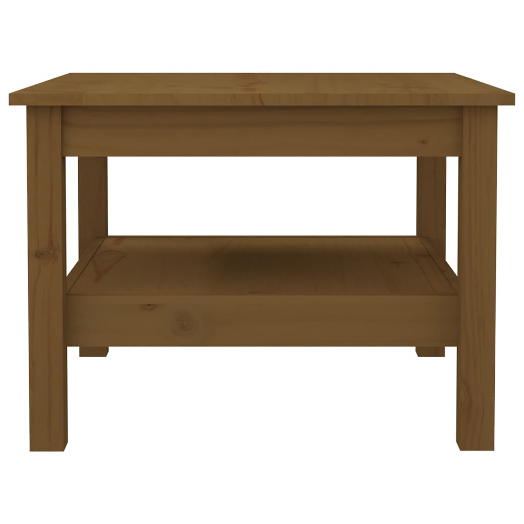 Tavolino da Salotto ambra 55x55x40 cm Legno Massello di Pino