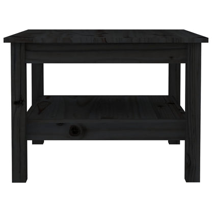 Tavolino da Salotto Nero 55x55x40 cm Legno Massello di Pino