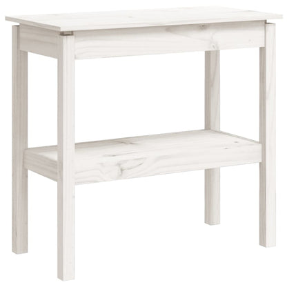 Tavolo Consolle Bianco 80x40x75 cm in Legno Massello di Pino