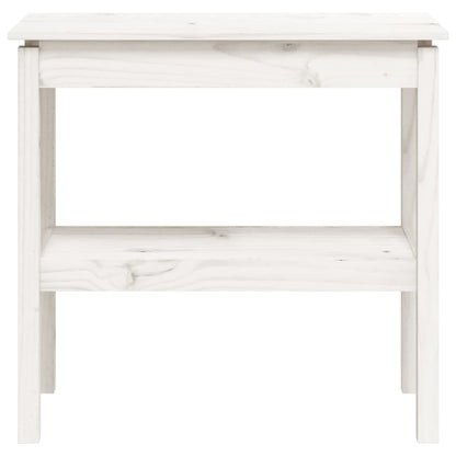 Tavolo Consolle Bianco 80x40x75 cm in Legno Massello di Pino
