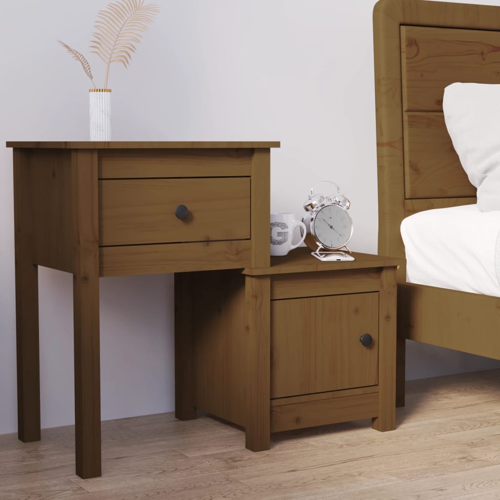 Comodino ambra 79,5x38x65,5 cm in Legno Massello di Pino