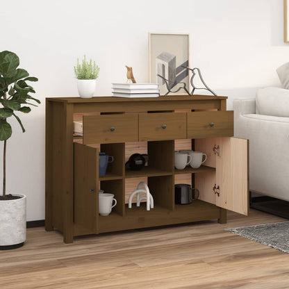Credenza Marrone Ambra 100x35x74,5 cm in Legno Massello di Pino