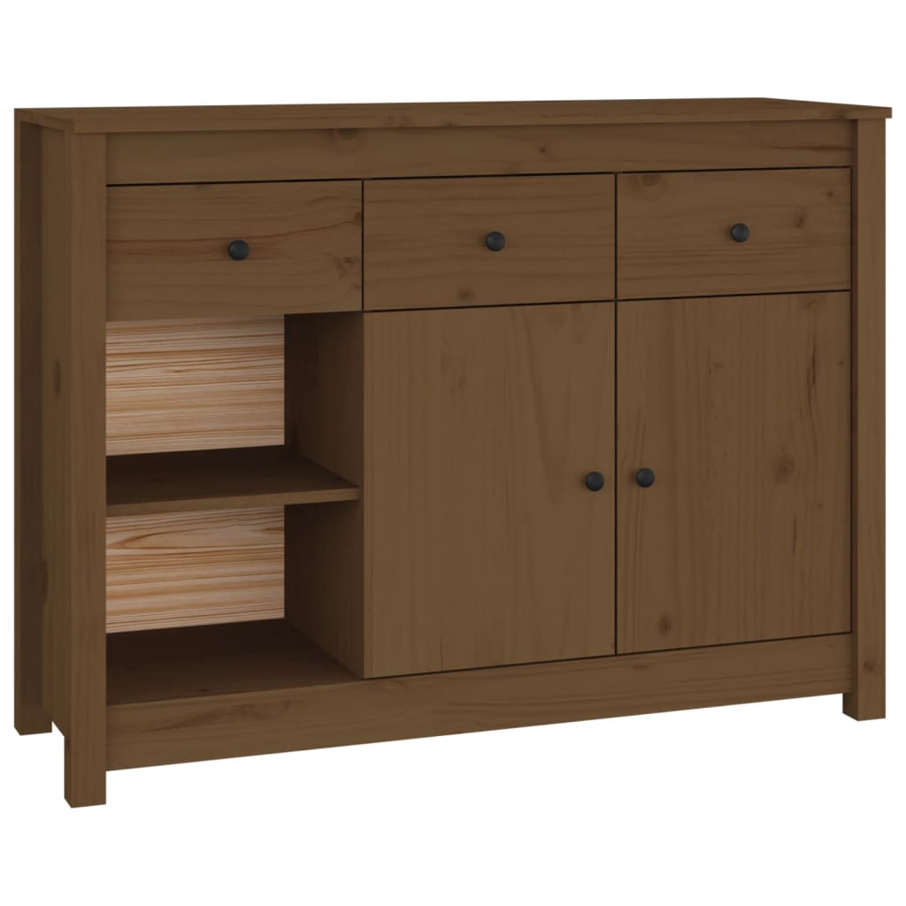 Credenza Marrone Ambrato 100x35x74 cm in Legno Massello di Pino