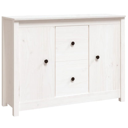 Credenza Bianca 100x35x74 cm in Legno Massello di Pino