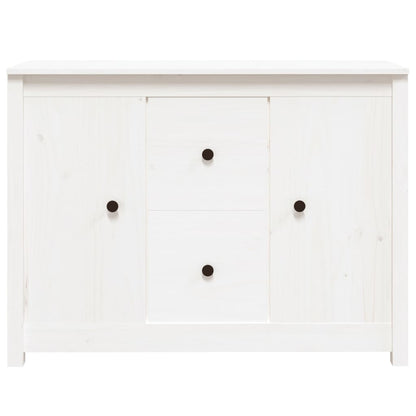 Credenza Bianca 100x35x74 cm in Legno Massello di Pino