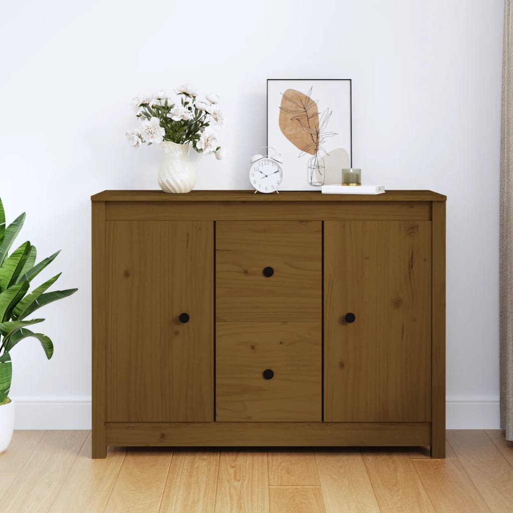 Credenza ambra 100x35x74 cm in Legno Massello di Pino