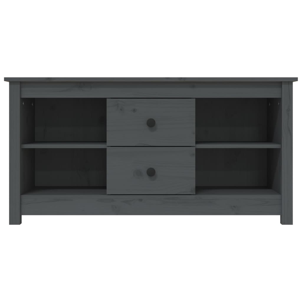 Mobile Porta TV Grigio 103x36,5x52 cm in Legno Massello di Pino