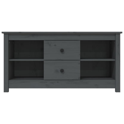 Mobile Porta TV Grigio 103x36,5x52 cm in Legno Massello di Pino