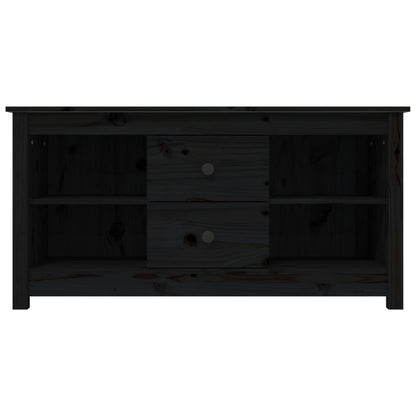 Mobile Porta TV Nero 103x36,5x52 cm in Legno Massello di Pino