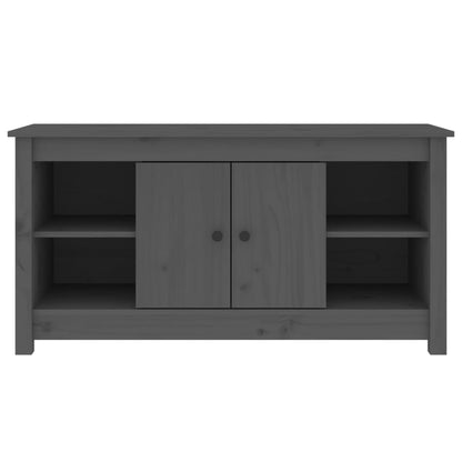 Mobile Porta TV Grigio 103x36,5x52 cm in Legno Massello di Pino