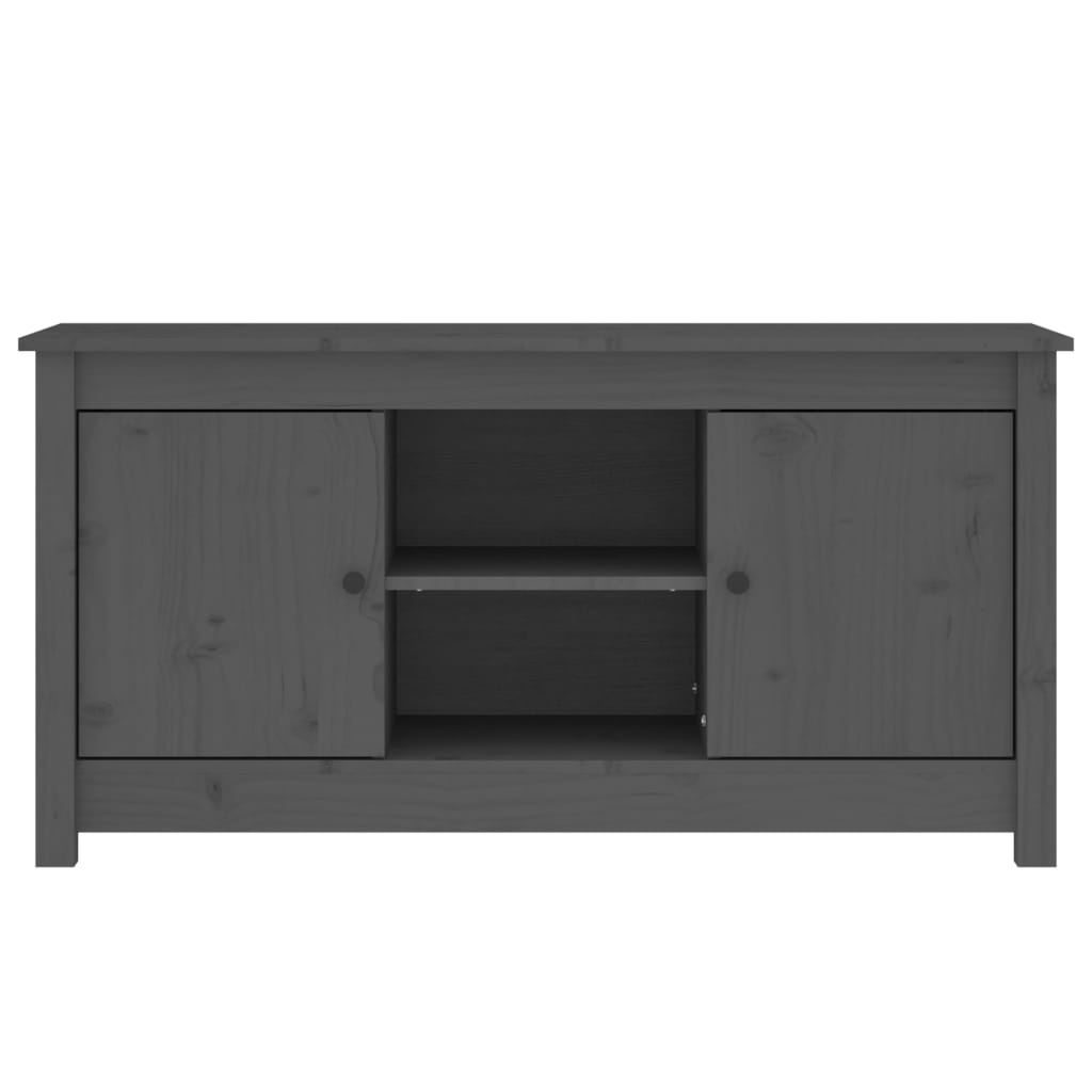 Mobile Porta TV Grigio 103x36,5x52 cm in Legno Massello di Pino