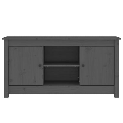 Mobile Porta TV Grigio 103x36,5x52 cm in Legno Massello di Pino