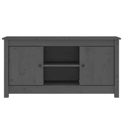 Mobile Porta TV Grigio 103x36,5x52 cm in Legno Massello di Pino