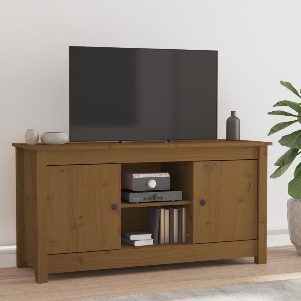 Mobile Porta TV Ambra 103x36,5x52 cm in Legno Massello di Pino