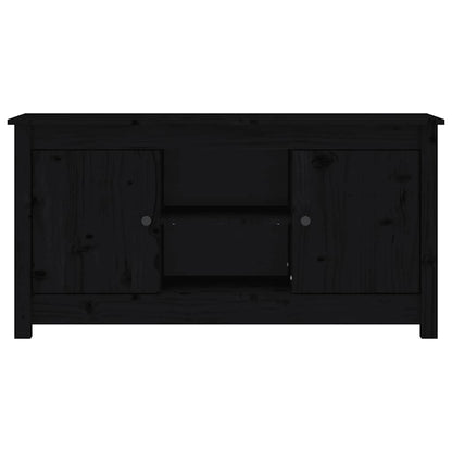 Mobile Porta TV Nero 103x36,5x52 cm in Legno Massello di Pino