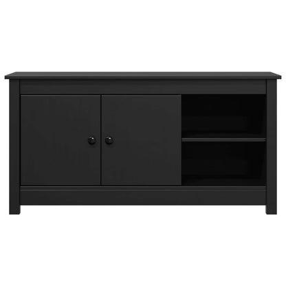 Mobile Porta TV Nero 103x36,5x52 cm in Legno Massello di Pino