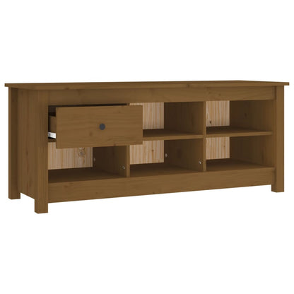 Scarpiera Marrone Ambra 110x38x45,5cm in Legno Massello di Pino