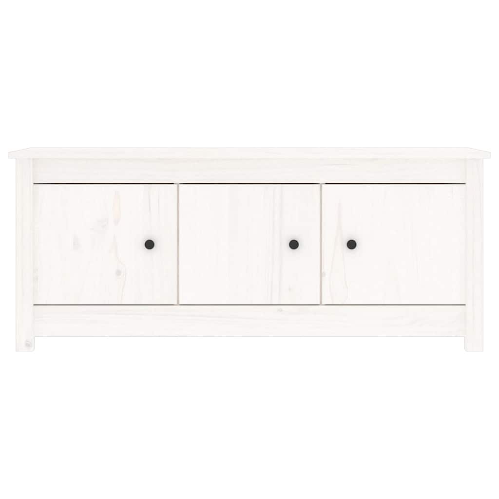 Scarpiera Bianca 110x38x45,5 cm in Legno Massello di Pino