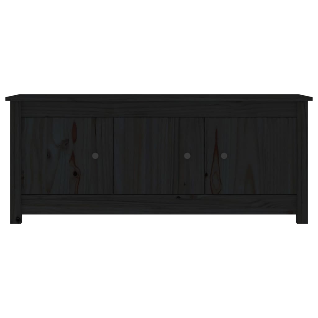Scarpiera Nera 110x38x45,5 cm in Legno Massello di Pino