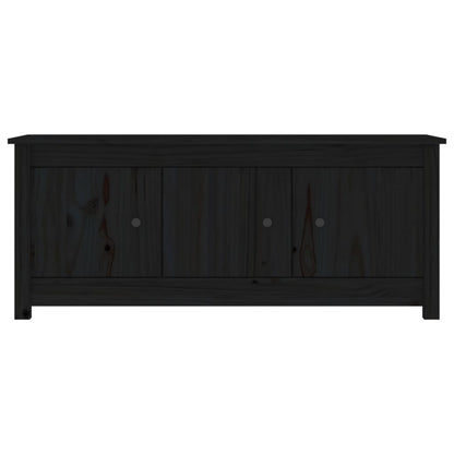 Scarpiera Nera 110x38x45,5 cm in Legno Massello di Pino