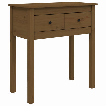 Tavolo Consolle Marrone Ambra 70x35x75cm Legno Massello di Pino