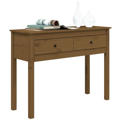 Tavolo Consolle Ambrato 100x35x75 cm in Legno Massello di Pino