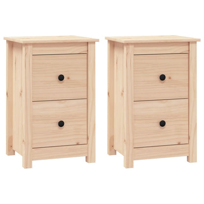 Comodini 2 pz 40x35x61,5 cm in Legno Massello di Pino