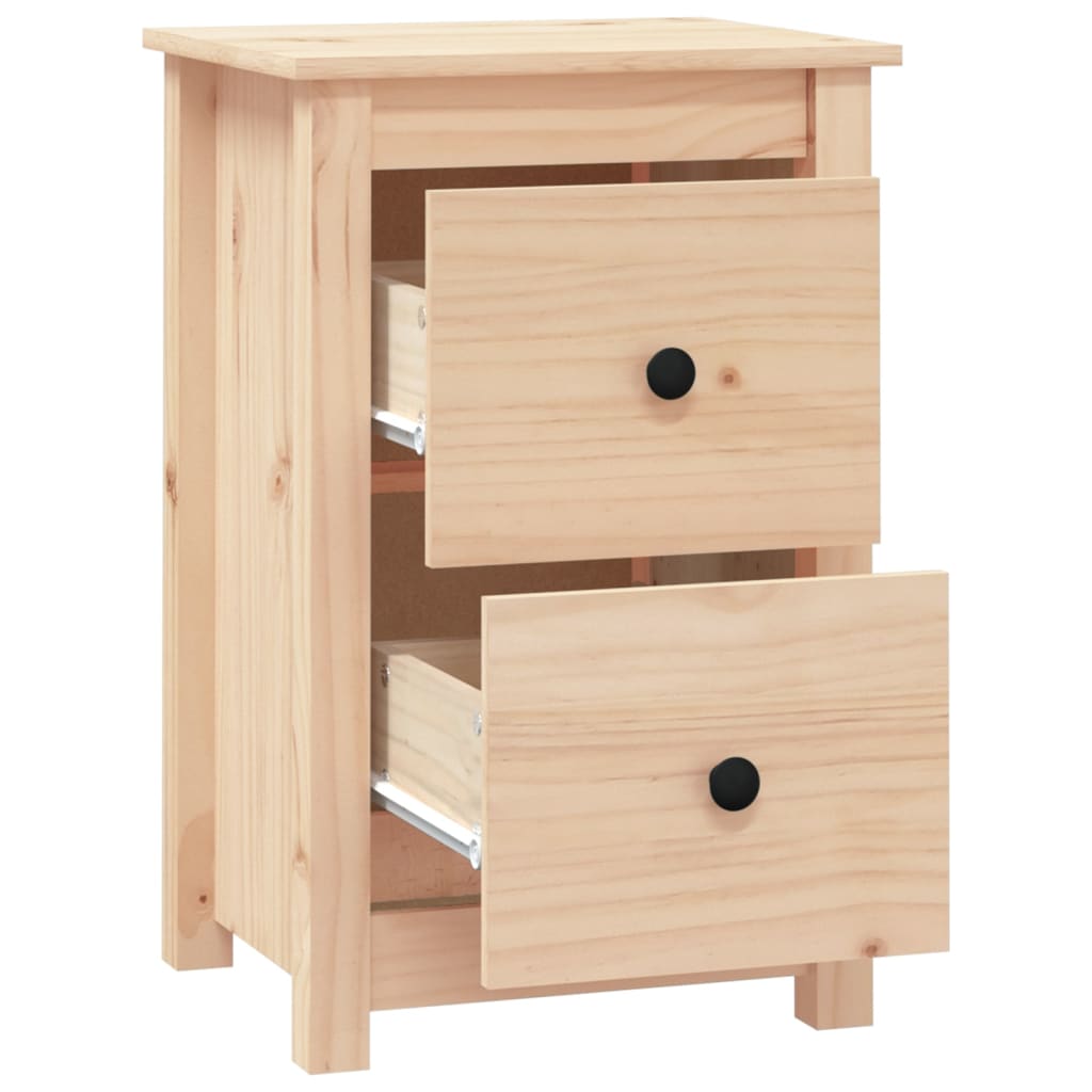 Comodini 2 pz 40x35x61,5 cm in Legno Massello di Pino