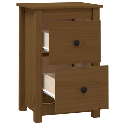 Comodini 2 pz ambra 40x35x61,5 cm in Legno Massello di Pino