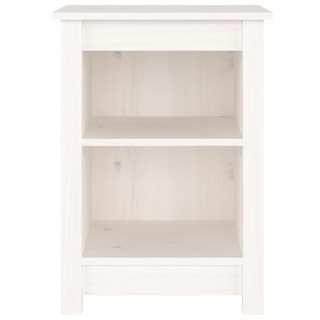 Comodini 2 pz Bianchi 40x35x55 cm in Legno Massello di Pino