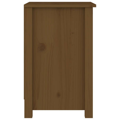 Comodino Marrone Ambrato 40x35x55 cm in Legno Massello di Pino