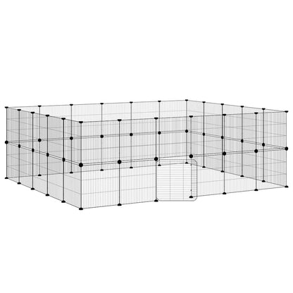 Gabbia per Animali 44 Pannelli con Porta Nera 35x35 cm Acciaio
