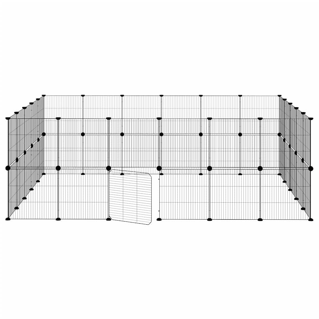 Gabbia per Animali 44 Pannelli con Porta Nera 35x35 cm Acciaio