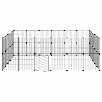 Gabbia per Animali 44 Pannelli con Porta Nera 35x35 cm Acciaio