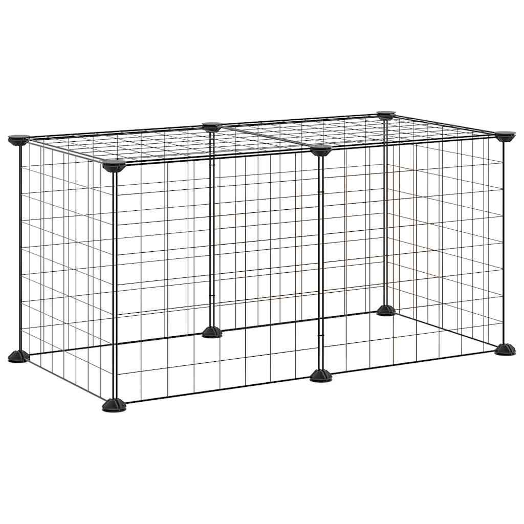 Gabbia per Animali Domestici 8 Pannelli Nero 35x35 cm Acciaio