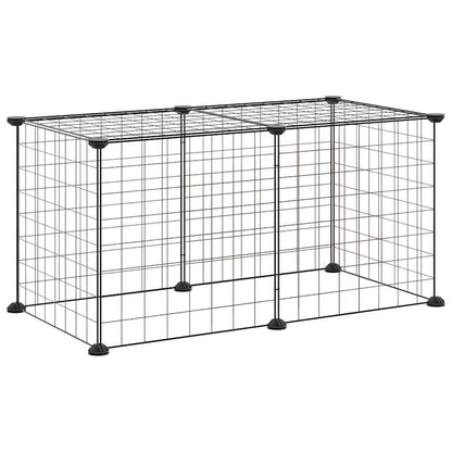Gabbia per Animali Domestici 8 Pannelli Nero 35x35 cm Acciaio
