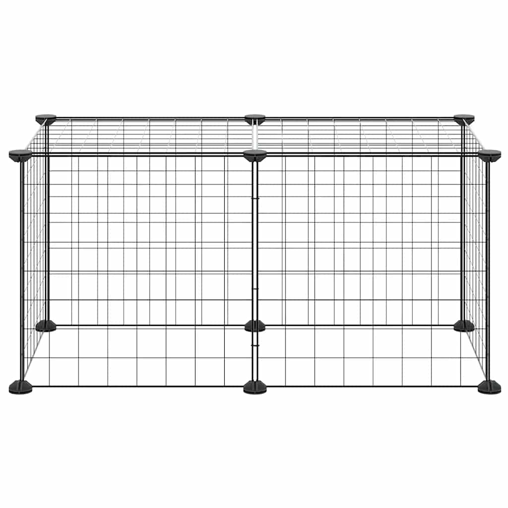 Gabbia per Animali Domestici 8 Pannelli Nero 35x35 cm Acciaio
