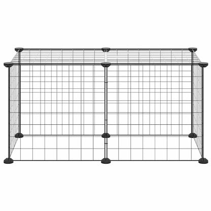 Gabbia per Animali Domestici 8 Pannelli Nero 35x35 cm Acciaio