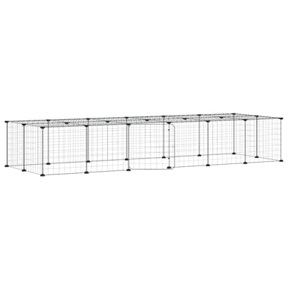 Gabbia per Animali 28 Pannelli con Porta Nero 35x35 cm Acciaio