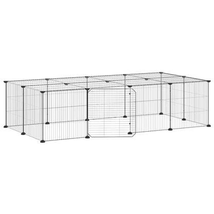 Gabbia per Animali 20 Pannelli con Porta Nera 35x35 cm Acciaio
