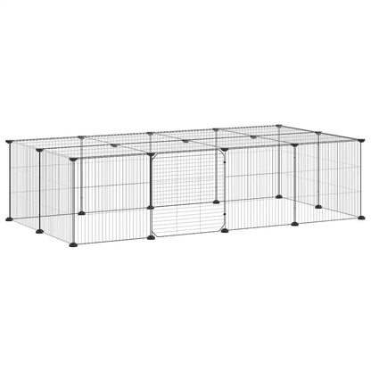 Gabbia per Animali 20 Pannelli con Porta Nera 35x35 cm Acciaio