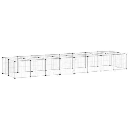 Gabbia per Animali 36 Pannelli con Porta Nera 35x35 cm Acciaio