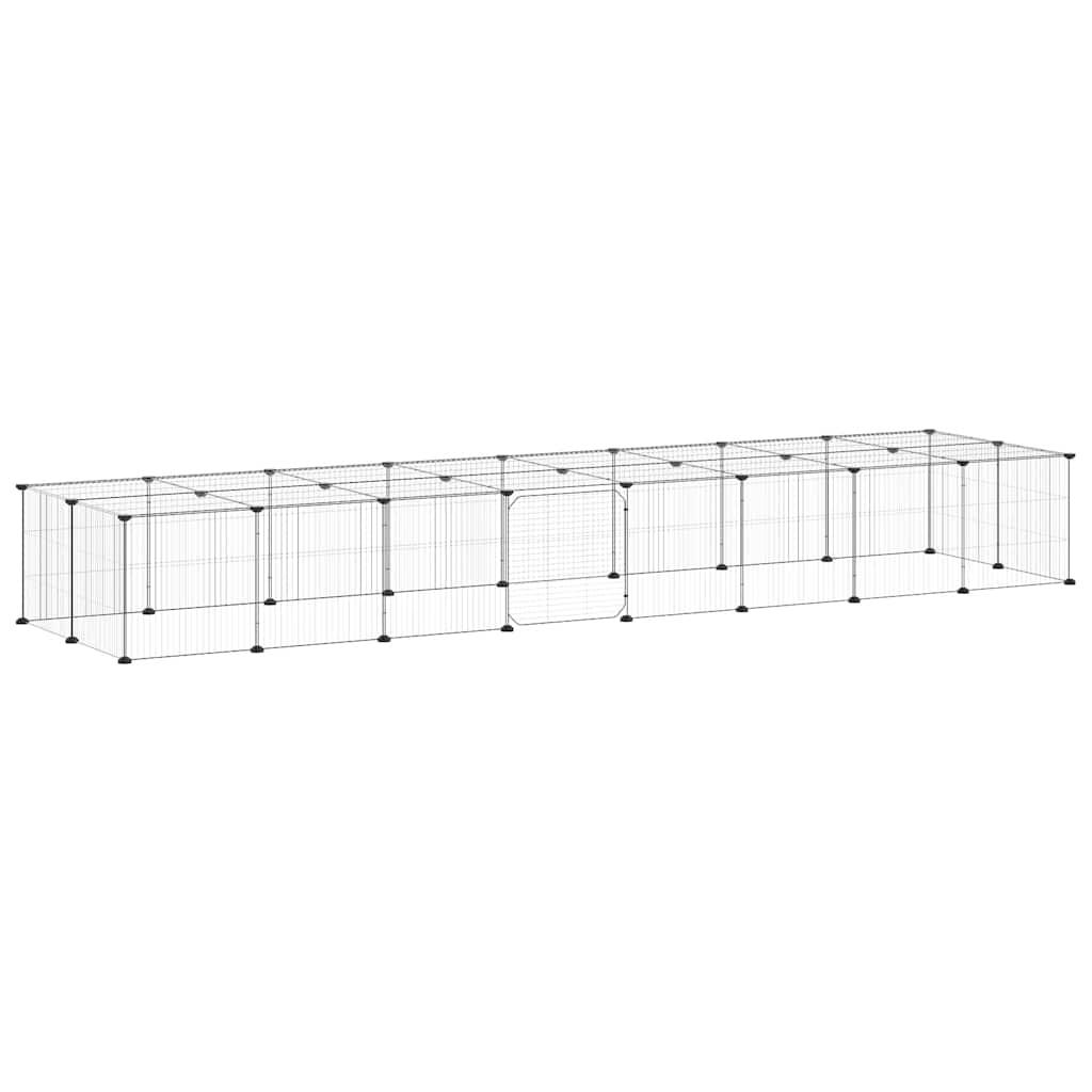 Gabbia per Animali 36 Pannelli con Porta Nera 35x35 cm Acciaio