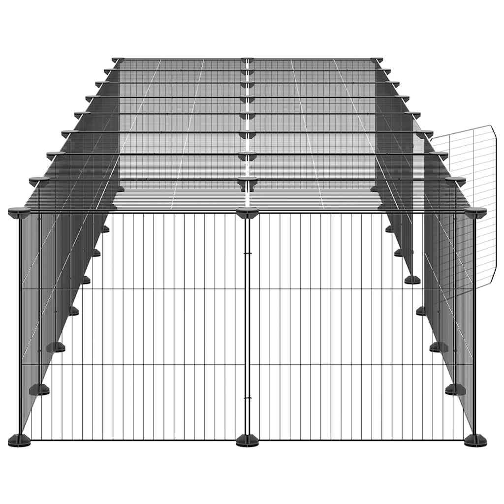 Gabbia per Animali 36 Pannelli con Porta Nera 35x35 cm Acciaio