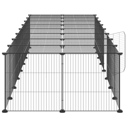 Gabbia per Animali 36 Pannelli con Porta Nera 35x35 cm Acciaio