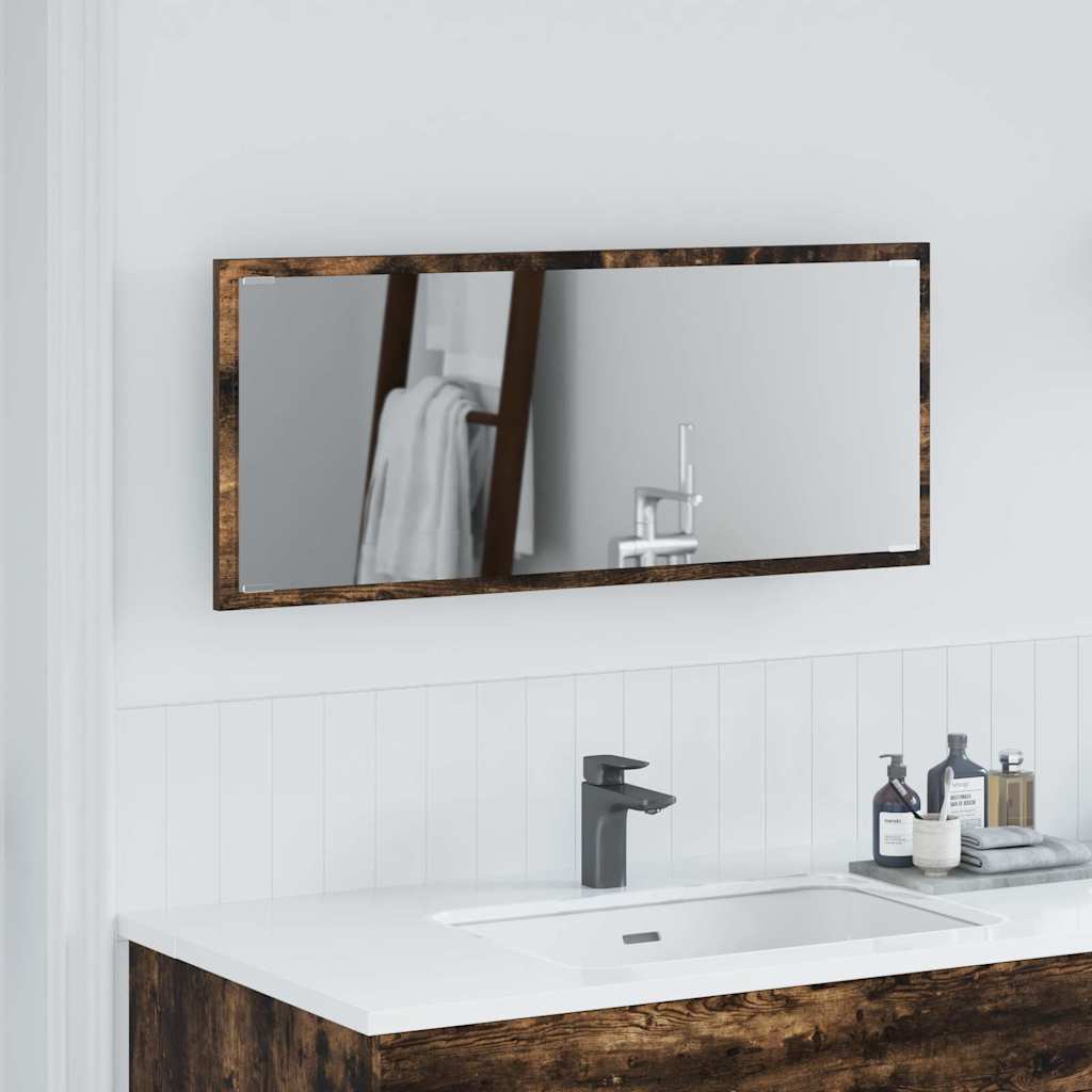 Specchio Rovere fumÃƒÂ© 90 x 8,5 x 37 cm Legno multistrato