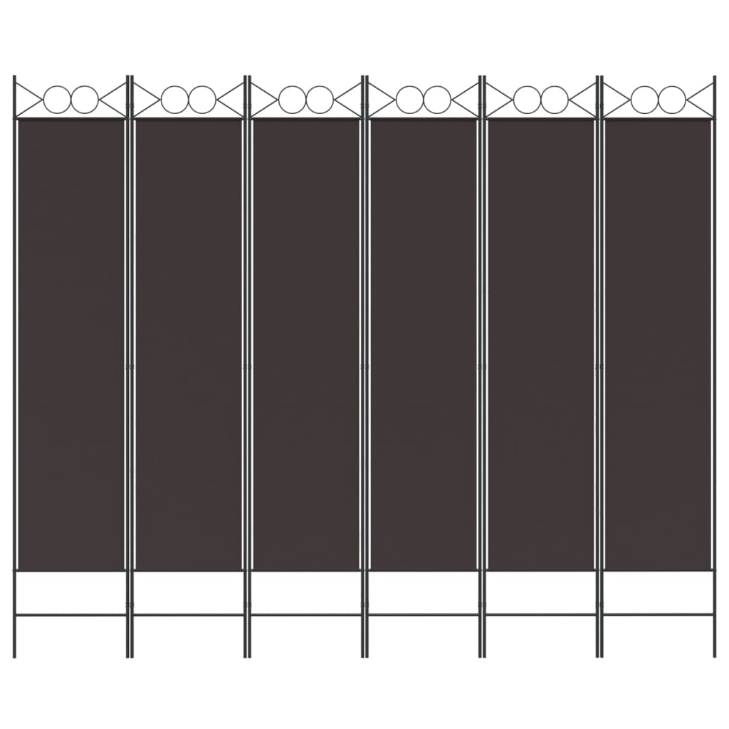 Divisorio a 6 Pannelli Marrone 240x200 cm in Tessuto