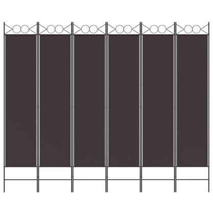 Divisorio a 6 Pannelli Marrone 240x200 cm in Tessuto