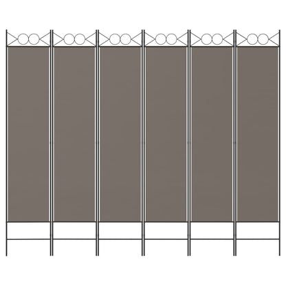 Divisorio a 6 Pannelli Antracite 240x200 cm Tessuto