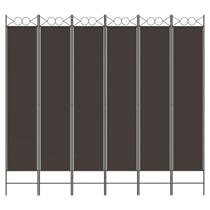 Divisorio a 6 Pannelli Marrone 240x220 cm in Tessuto